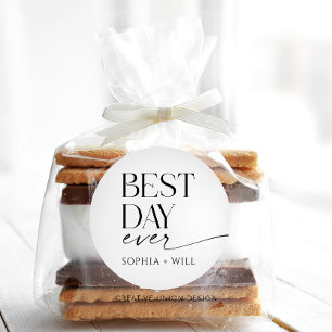 Sticker Rond Carte pliée de Merci Mariage Whimsy moderne