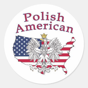 Sticker Rond Carte polonaise américaine