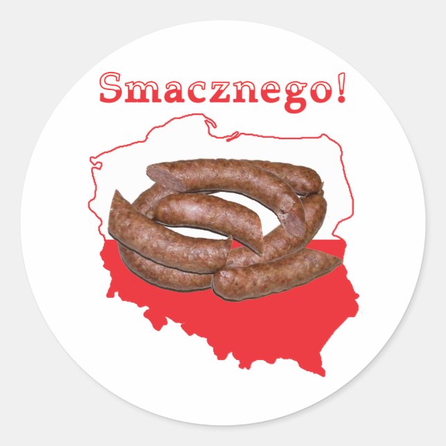 Sticker Rond Carte polonaise de Kielbasa Smacznego (Devant)