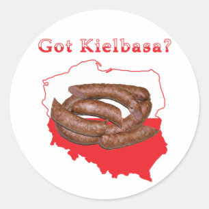 Sticker Rond Carte Polonaise Kielbasa