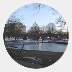 Sticker Rond Carte postale Hartford - Bushnell Park