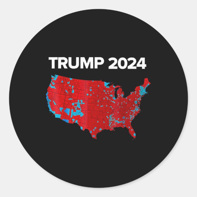 Sticker Rond Carte Précise Des Résultats Des Élections De 2024  (Devant)