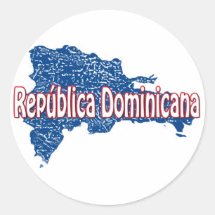 Sticker Rond Carte République Dominicaine