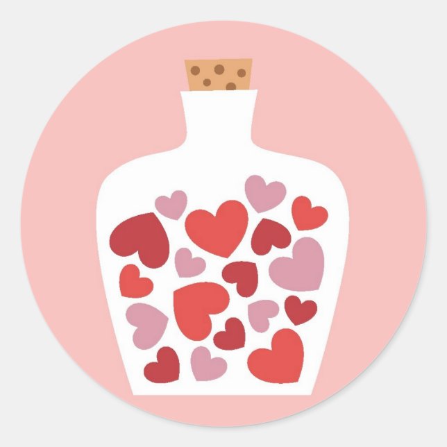 Sticker Rond Carte Saint Valentin (Devant)