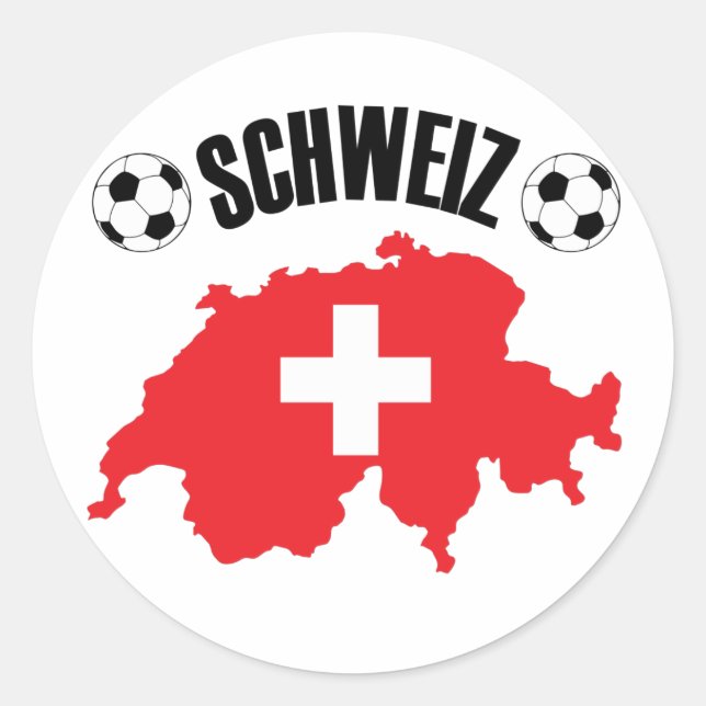 Sticker Rond Carte Schweiz Fussball Suisse (Devant)