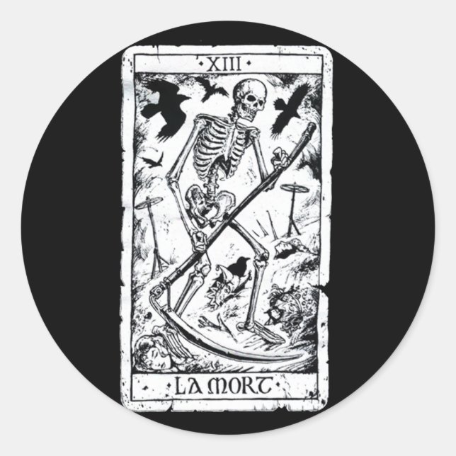 Sticker Rond Carte Tarot La Mort (Devant)