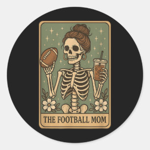 Sticker Rond Carte Tarot Maman Football Skeleton Jeu Jour Prou