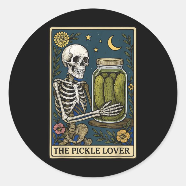 Sticker Rond Carte Tarot Pickle Lover (Devant)