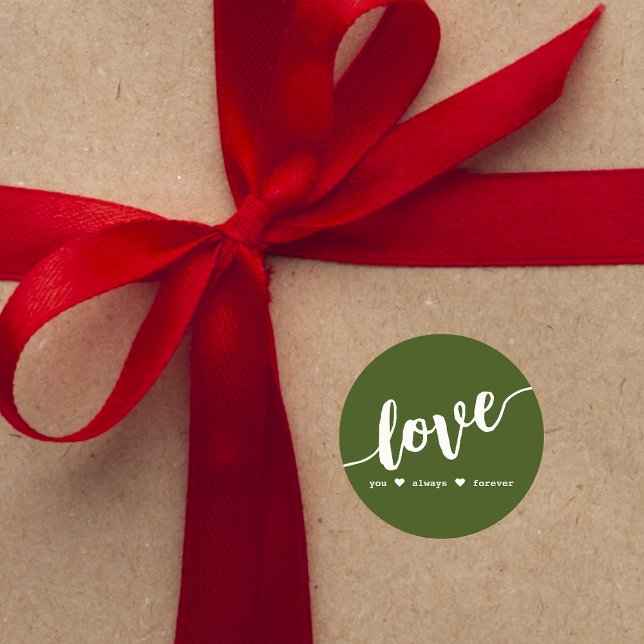 Sticker Rond Carte verte "Love You Always Forever" (Créateur téléchargé)