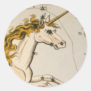 Sticker Rond Carte Vintage céleste