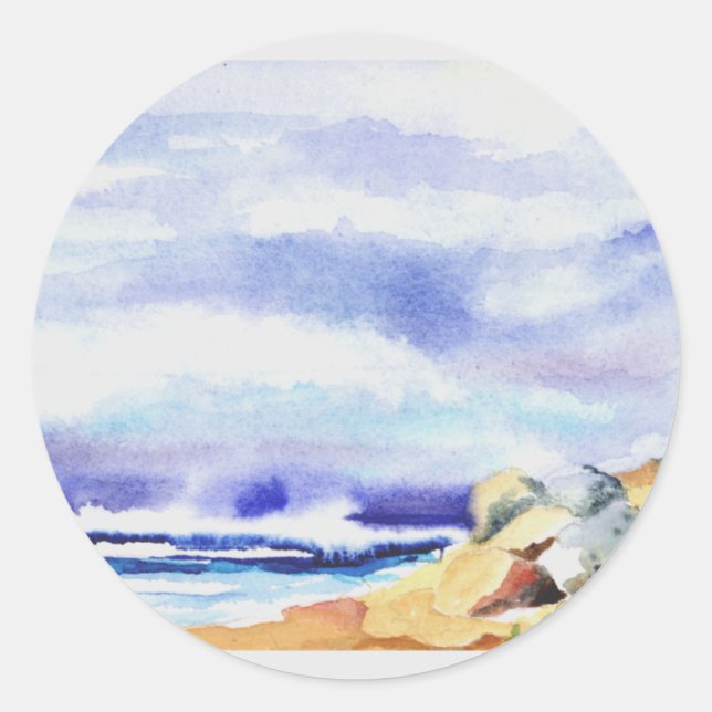 Sticker Rond cartes, aimant, tampons de notes, papeterie, paysa (Devant)