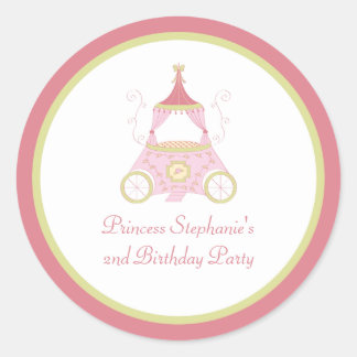 Sticker Rond Cartes d'anniversaire de princesse douces