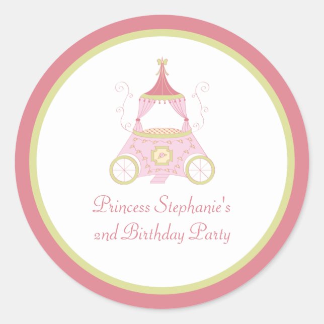 Sticker Rond Cartes d'anniversaire de princesse douces (Devant)