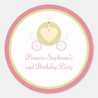 Sticker Rond Cartes d'anniversaire de princesse douces
