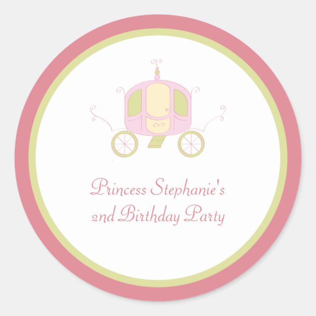 Sticker Rond Cartes d'anniversaire de princesse douces (Devant)