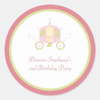 Sticker Rond Cartes d'anniversaire de princesse douces