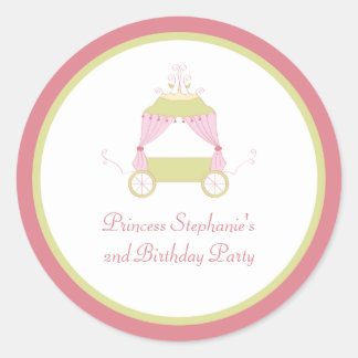 Sticker Rond Cartes d'anniversaire de princesse douces