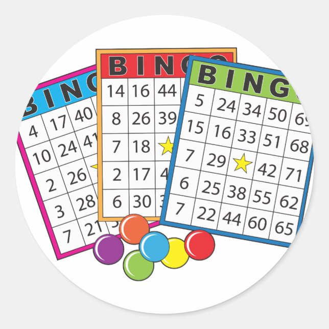 Sticker Rond Cartes de Bingo (Devant)