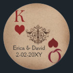 Sticker Rond Cartes de Mariage Rustique Las Vegas<br><div class="desc">Design à thème Las Vegas.</div>