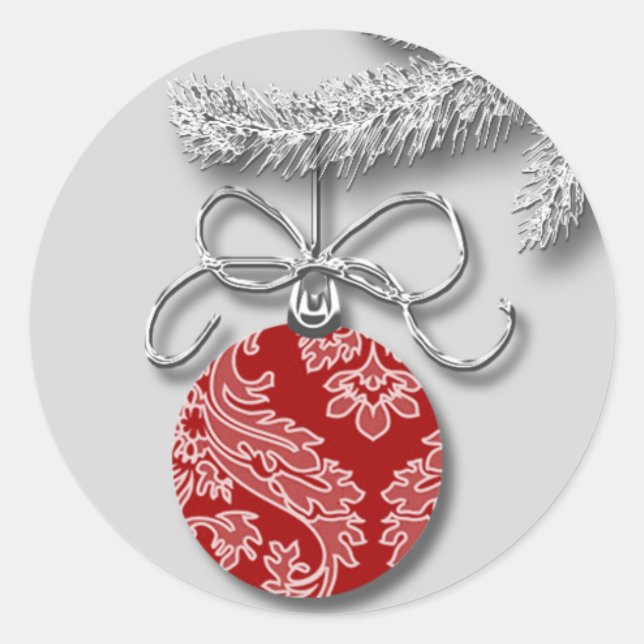 Sticker Rond Cartes de Noël personnalisables Enveloppe Phoques (Devant)