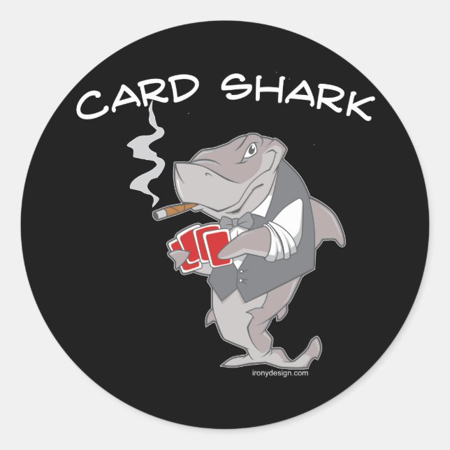 Sticker Rond Cartes de requins (Devant)