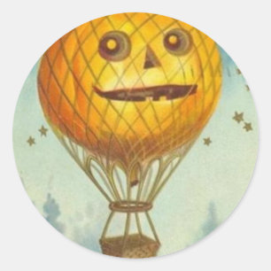 Sticker Rond Cartes de voeux Halloween vintage Affiches classiq