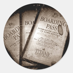 Sticker Rond Cartes d'embarquement de RMS Titanic