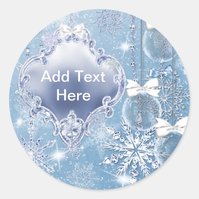 Sticker Rond Cartes d'invitation pour le bal d'hiver Winter Won (Devant)