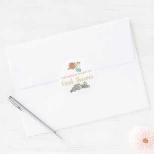Sticker Rond Cartes Douche Livraison Oiseaux Enveloppe Classic