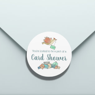Sticker Rond Cartes Douche Livraison Oiseaux Enveloppe Classic 