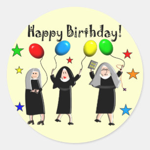 Sticker Rond Cartes et cadeaux de joyeux anniversaire de nonne