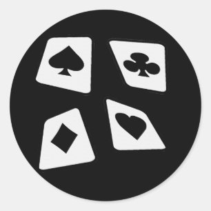 Sticker Rond Cartes folles - B&W