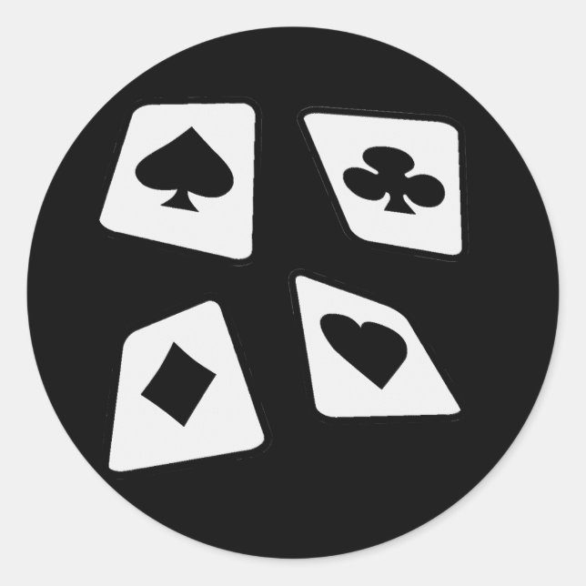 Sticker Rond Cartes folles - B&W (Devant)