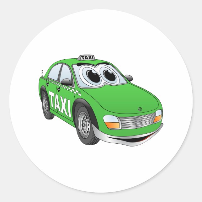 Sticker Rond Cartographie de taxi vert (Devant)