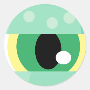 Sticker Rond Cartographie Monster Dragon Eyeball