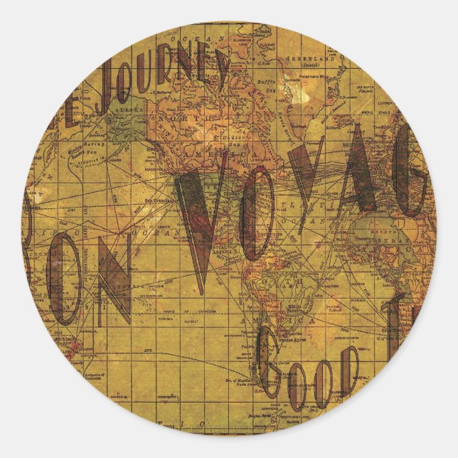 Sticker Rond Cartographier mes voyages (Devant)