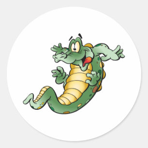 Sticker Rond Carton d'alligator mignon