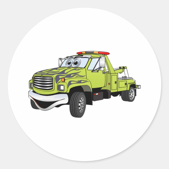 Sticker Rond Carton de camion bleu vert (Devant)