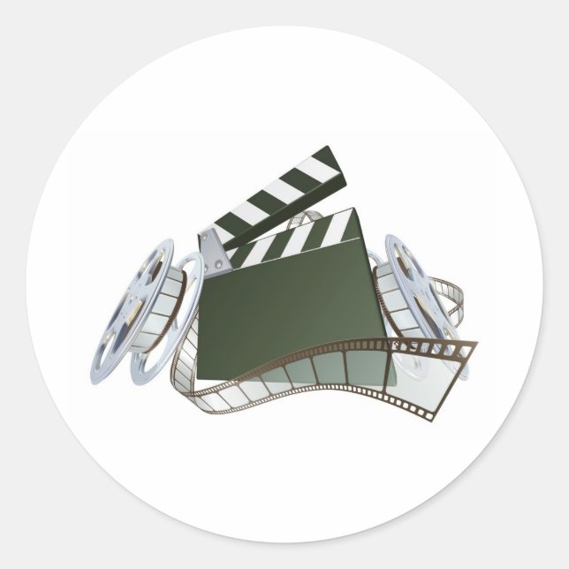 Sticker Rond Carton de film et bobines de film (Devant)