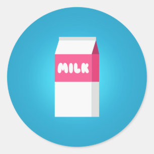 Sticker Rond Carton de lait