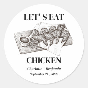 Sticker Rond Carton de repas de mariage au poulet