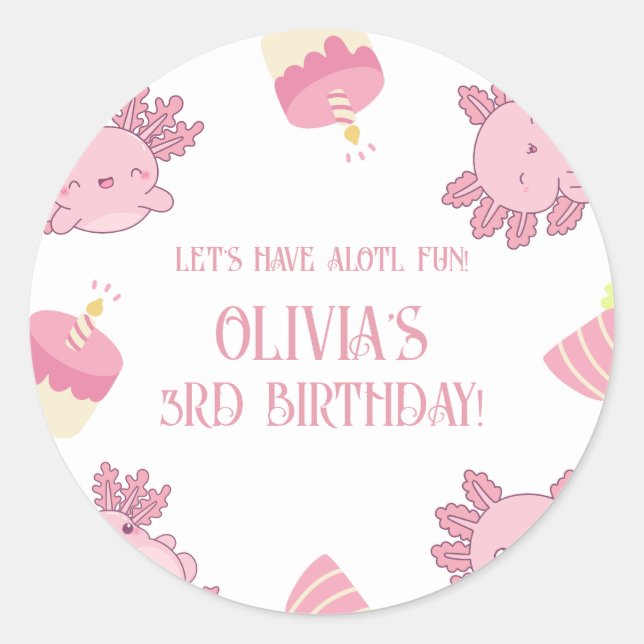 Sticker Rond Carton d'invitation ou cadeau d'anniversaire pour  (Devant)