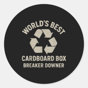 Sticker Rond Carton drôle Briseur de boîte en carton Déprimeur