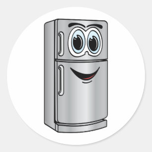 Sticker Rond Carton du réfrigérateur en acier inoxydable