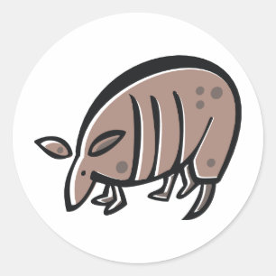 Sticker Rond Carton mignon Armadillo