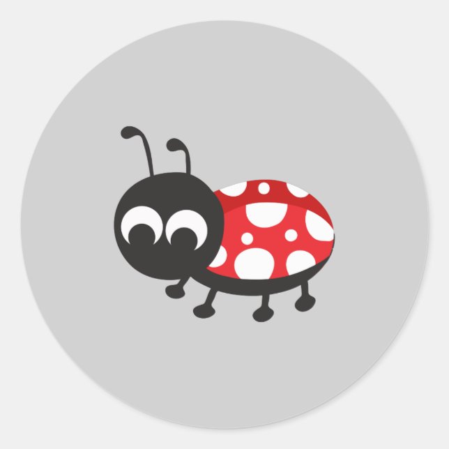 Sticker Rond Carton mignon Ladybug (Devant)