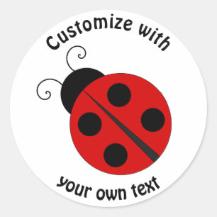 Sticker Rond Carton personnalisé Ladybug