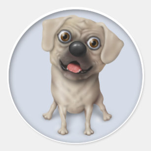 Sticker Rond Carton Pugle 2