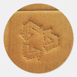 Sticker Rond Carton réutilisant l'autocollant