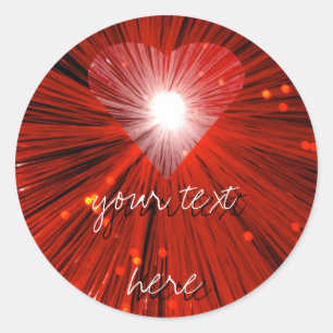 Sticker Rond Carton rouge 'Ton texte' autour